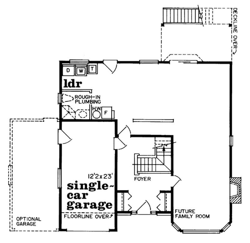Floor Plan First Story of Small House Plans #167-1013