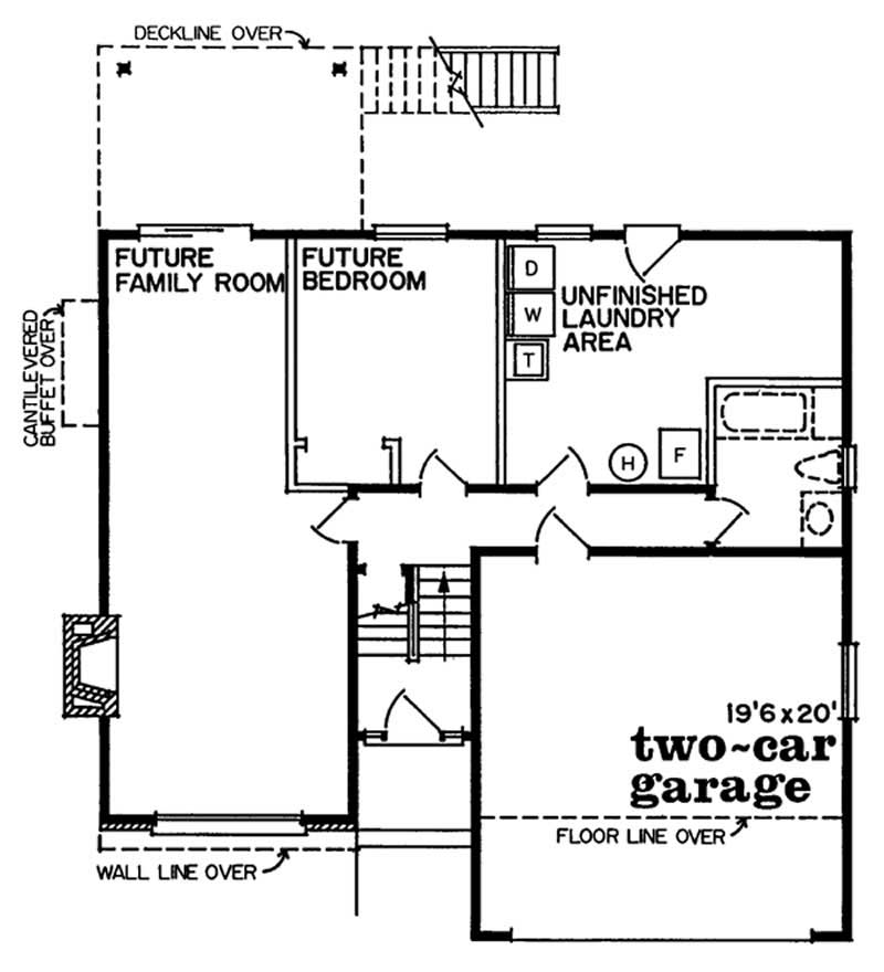 Floor Plan First Story of Contemporary Plan #167-1018
