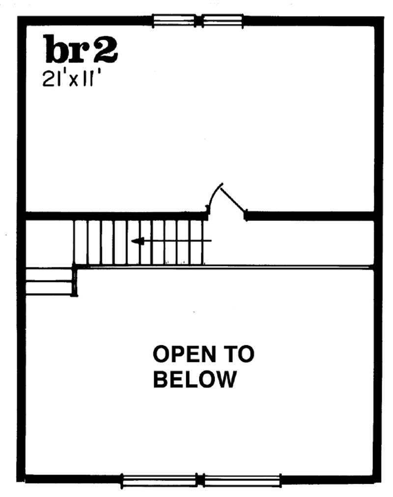 Floor Plan Second Story of Small House Plans #167-1019