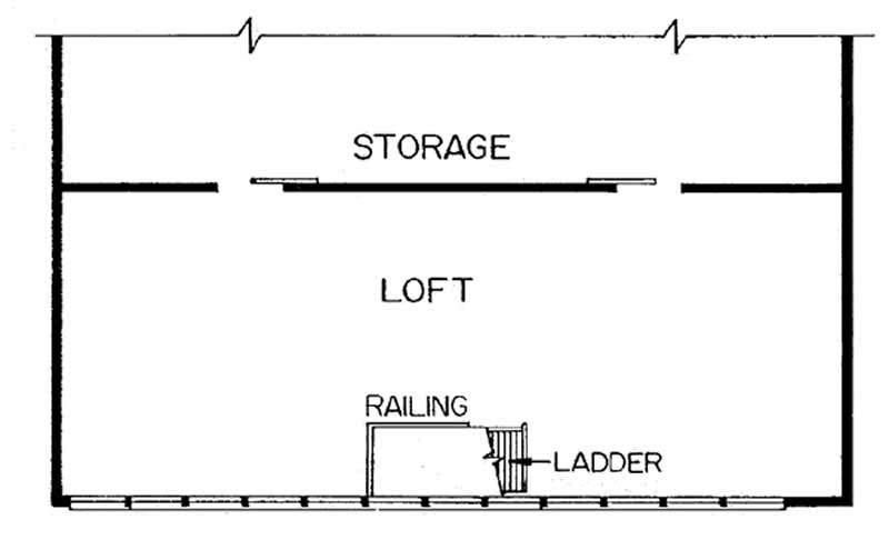 Floor Plan Second Story of Log Cabin Plan #167-1021