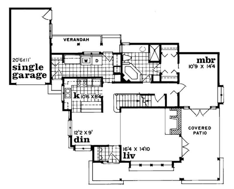 Floor Plan First Story of Coastal Plan #167-1024