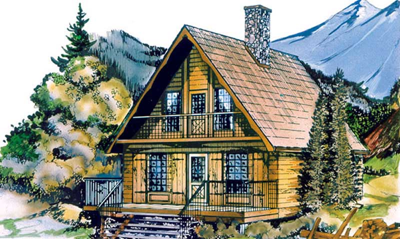 Home Plan Front Elevation of this 3-Bedroom,1073 Sq Ft Plan -167-1026