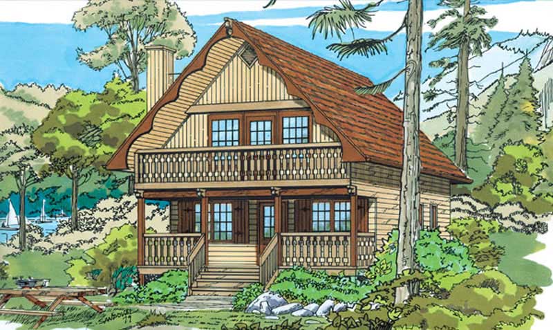 Home Plan Front Elevation of this 3-Bedroom,1286 Sq Ft Plan -167-1030