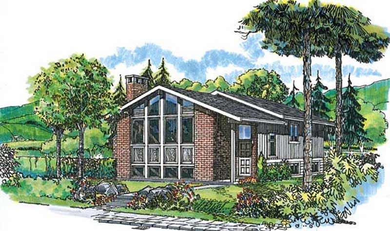 Front View of this 3-Bedroom, 1018 Sq Ft Plan - 167-1036