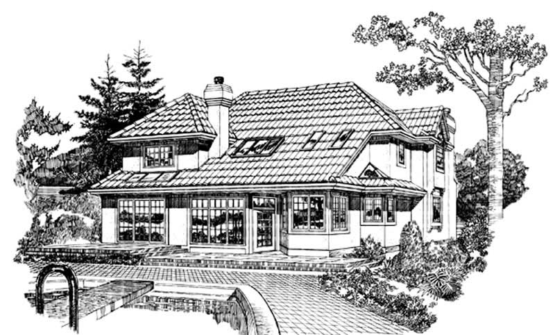 Home Plan Rear Elevation of this 3-Bedroom,2852 Sq Ft Plan -167-1044