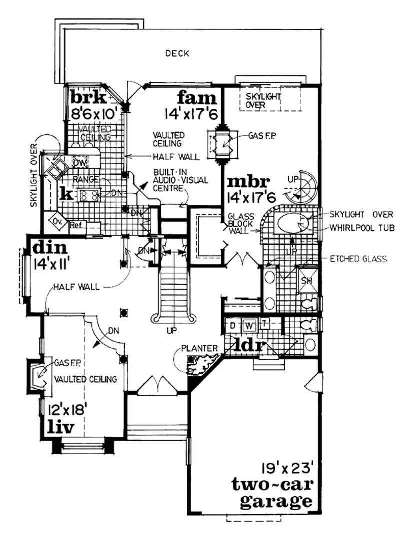 Floor Plan First Story of Contemporary Plan #167-1044
