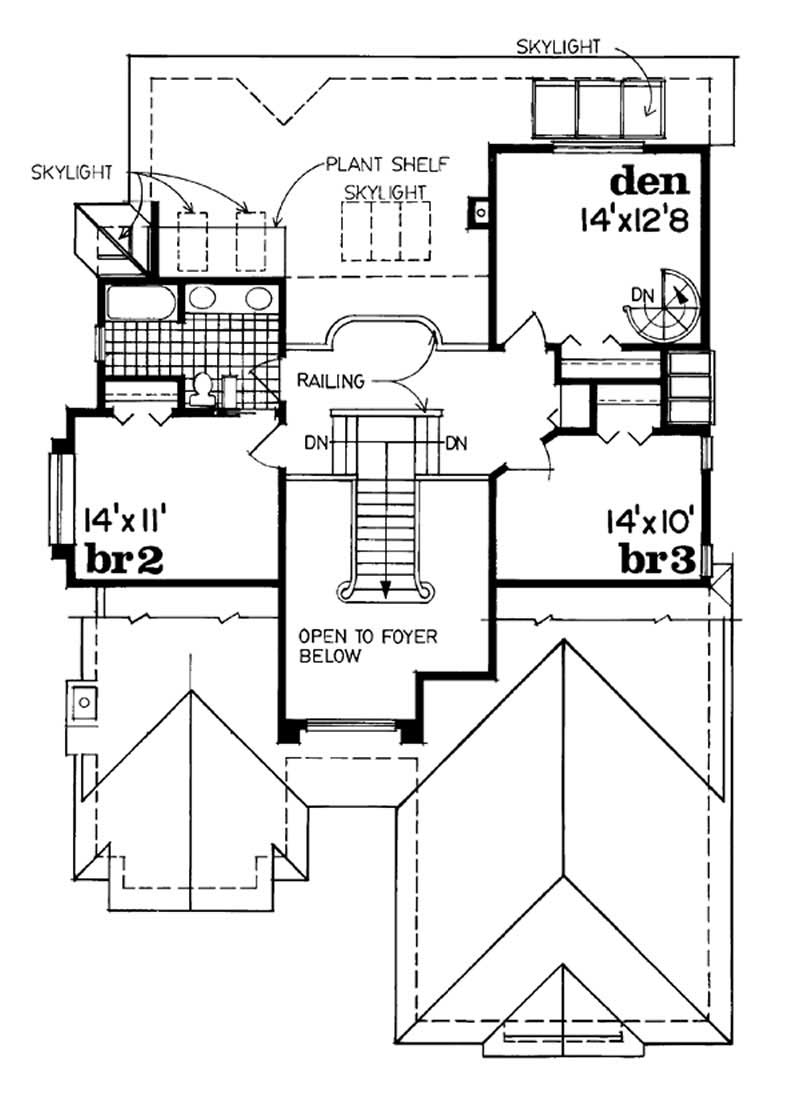 Floor Plan Second Story of Contemporary Plan #167-1044