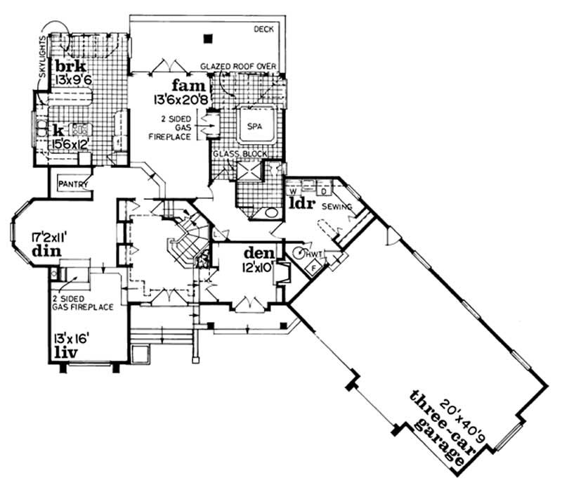 Floor Plan First Story of Contemporary Plan #167-1046