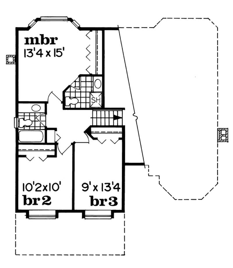 Floor Plan Second Story of Small House Plans #167-1047