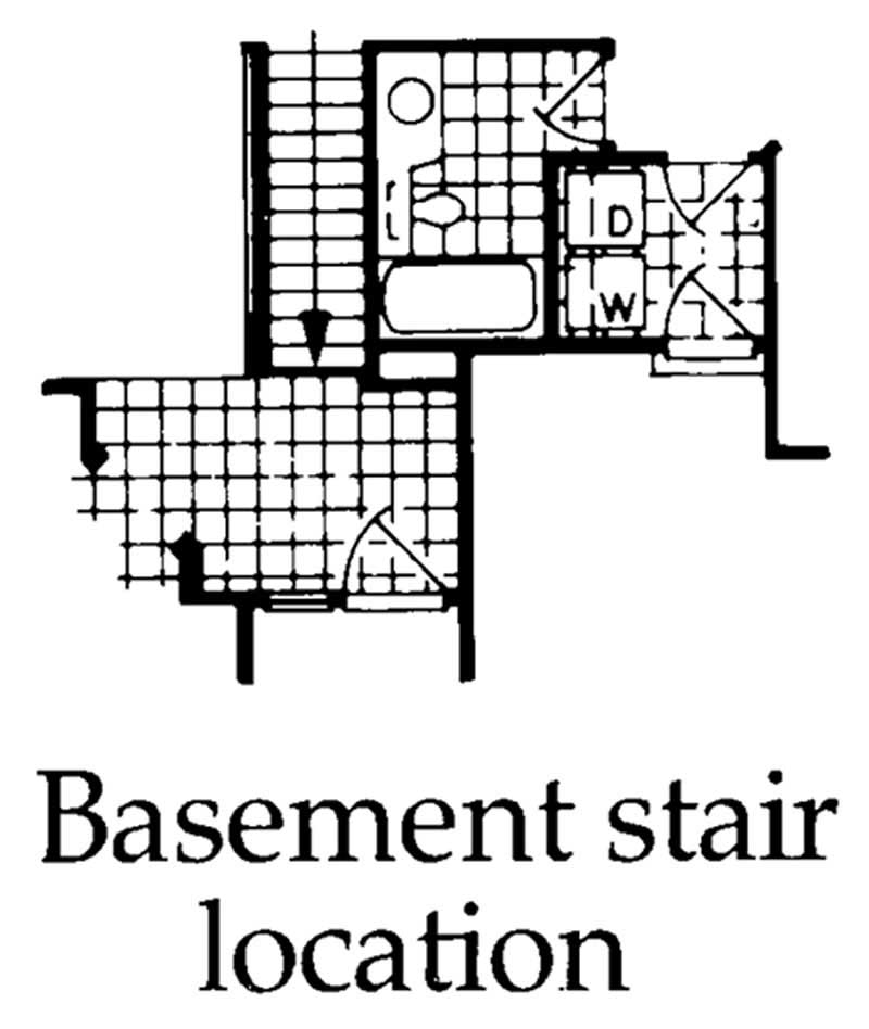 Basement Option Stair Location of this 3-Bedroom, 1501 Sq Ft Plan - 167-1050