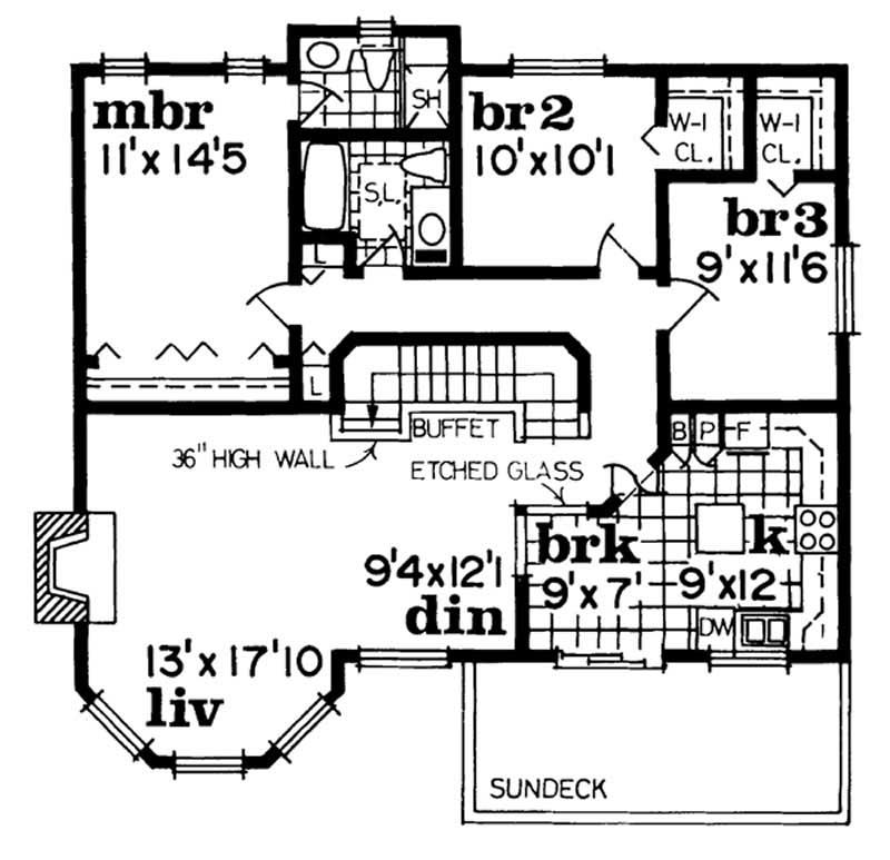 Floor Plan Second Story of Small House Plans #167-1059