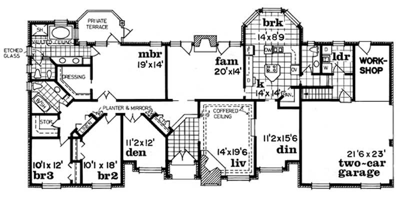 Floor Plan First Story of Contemporary Plan #167-1064