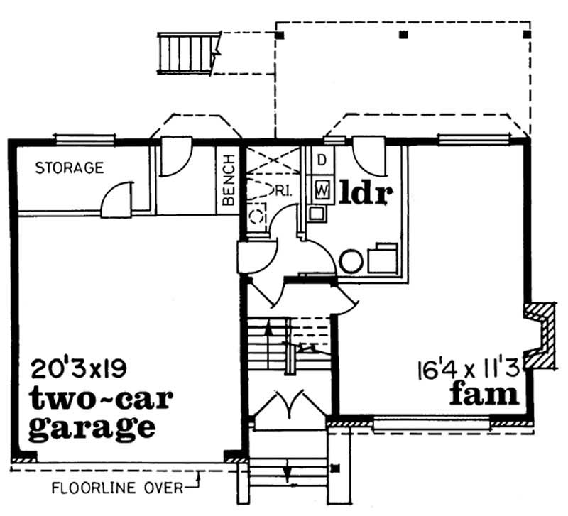Floor Plan First Story of Small House Plans #167-1066