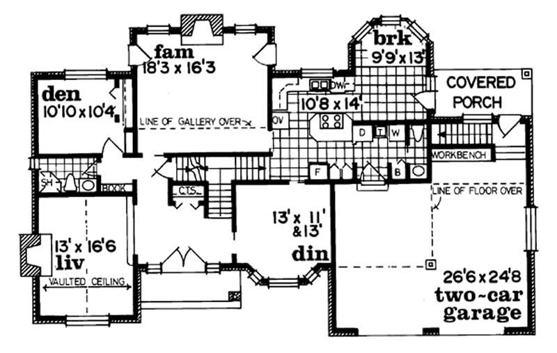 Floor Plan First Story of Contemporary Plan #167-1072