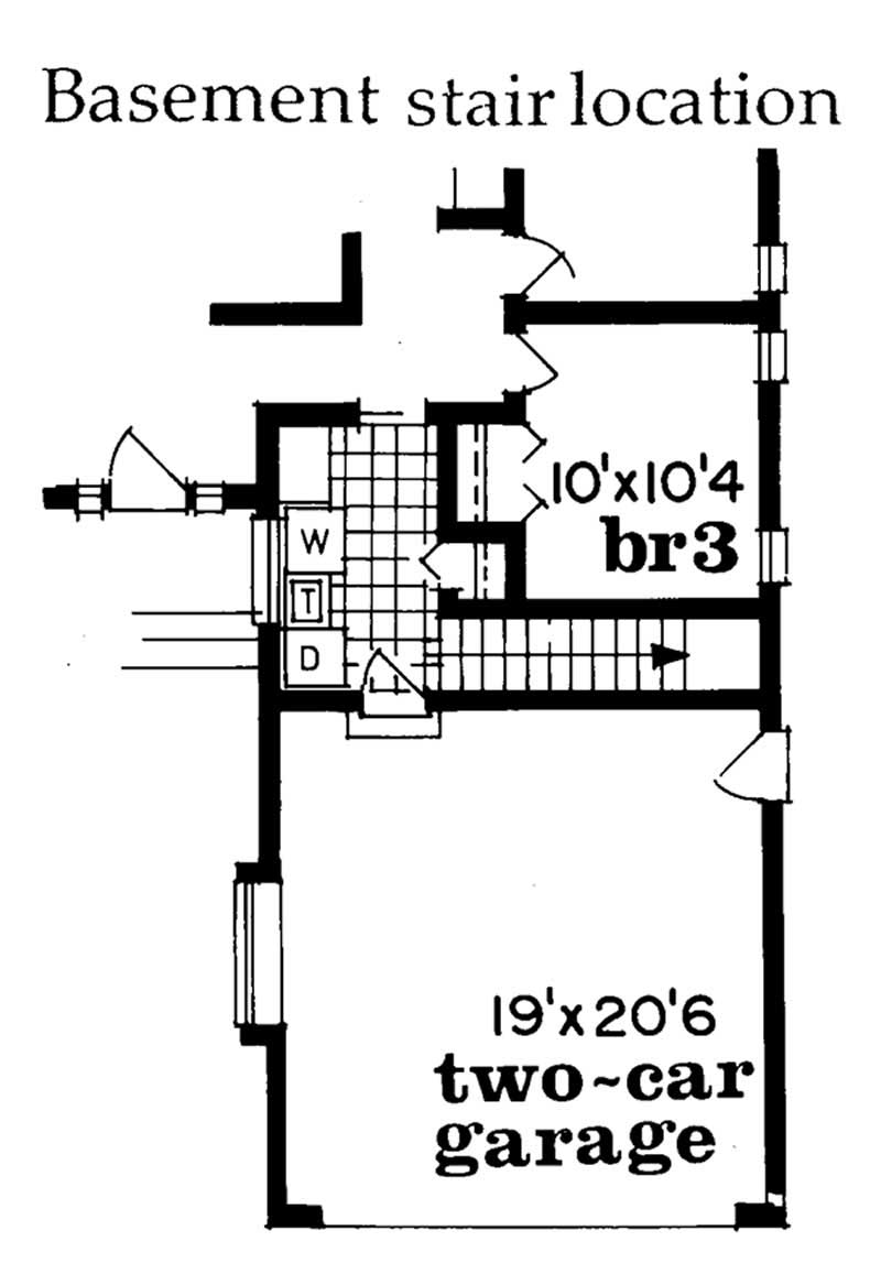 Floor Plan First Story of Ranch Plan #167-1077