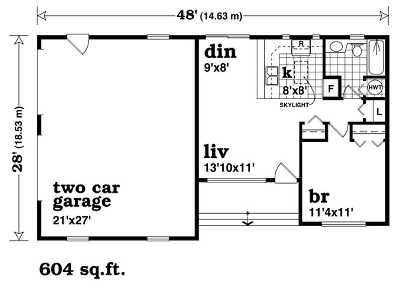Floor Plan First Story of Log Cabin Plan #167-1082