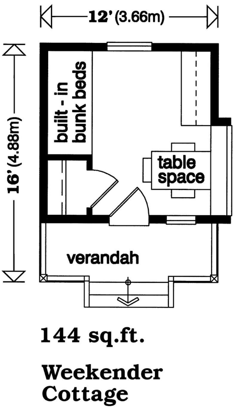 Floor Plan First Story of Vacation Homes Plan #167-1084