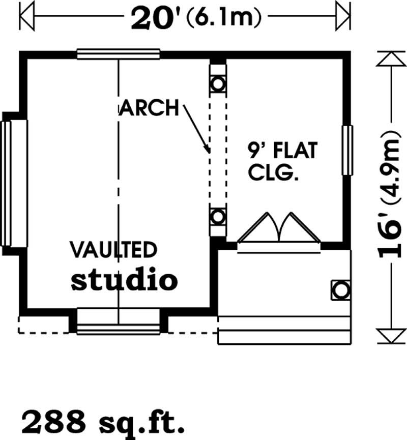 Floor Plan First Story of Craftsman Plan #167-1085