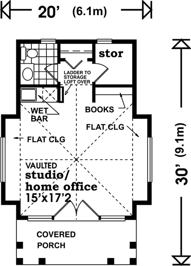 Floor Plan First Story of Craftsman Plan #167-1087