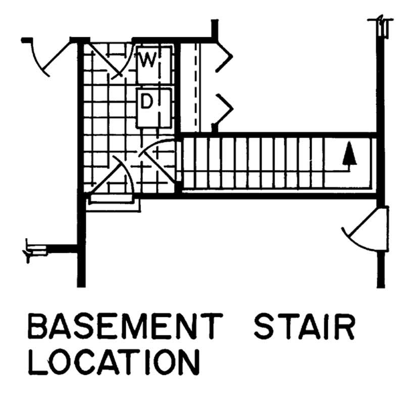 Basement Option Stair Location of this 3-Bedroom, 1328 Sq Ft Plan - 167-1088