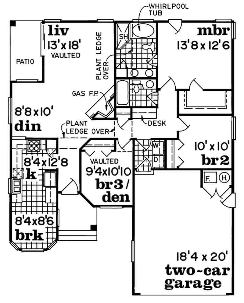 Floor Plan First Story of Contemporary Plan #167-1088