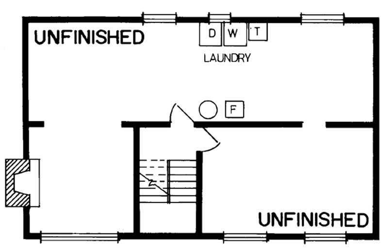Floor Plan Basement of Small House Plans #167-1091