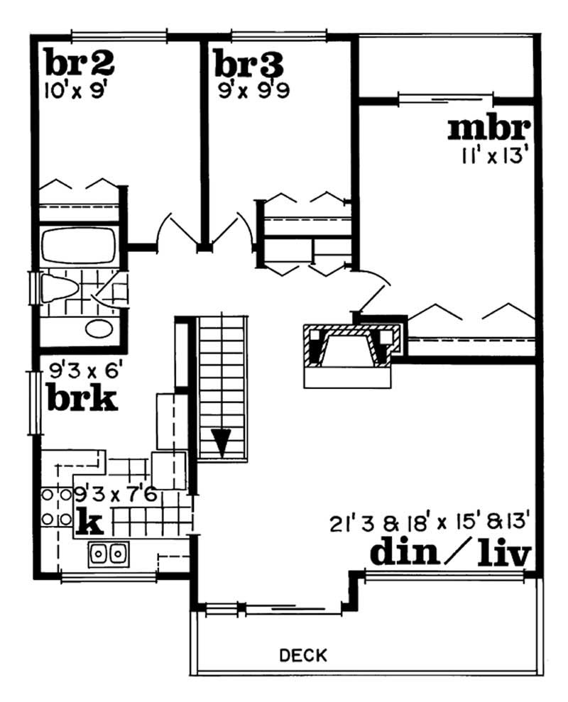 Floor Plan First Story of Contemporary Plan #167-1092