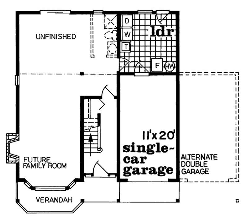 Floor Plan Second Story of Country Plan #167-1095