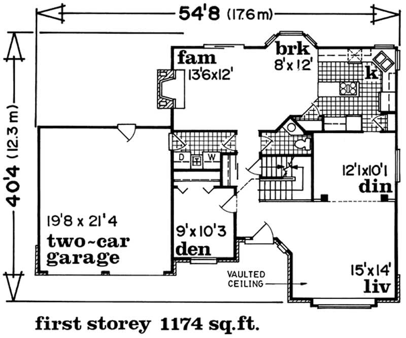 Floor Plan First Story of Contemporary Plan #167-1100