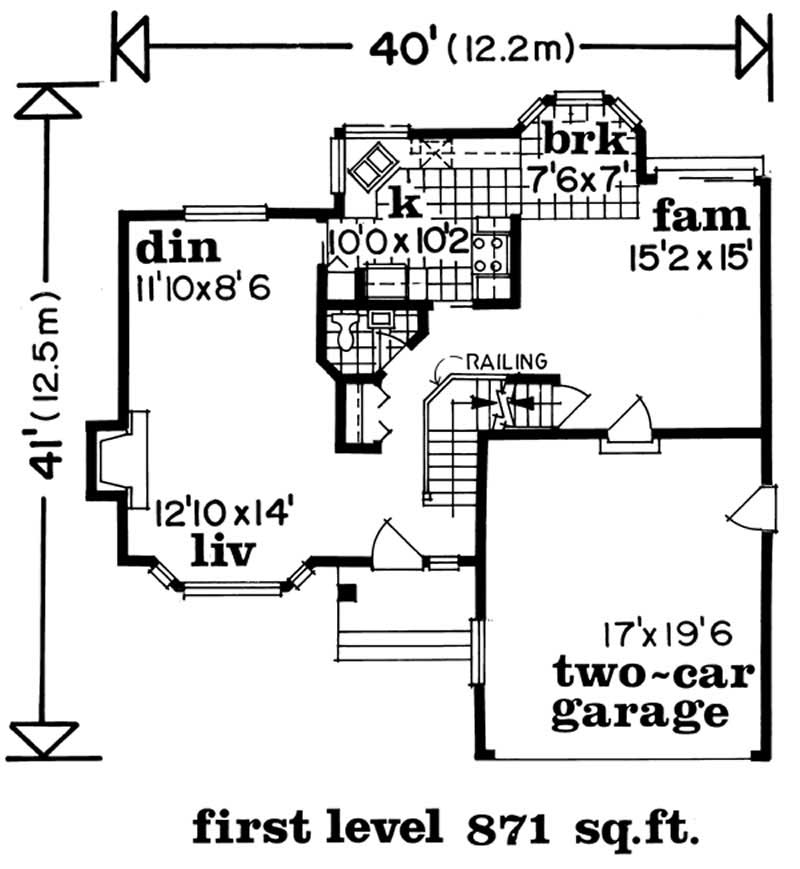 Floor Plan First Story of Small House Plans #167-1104