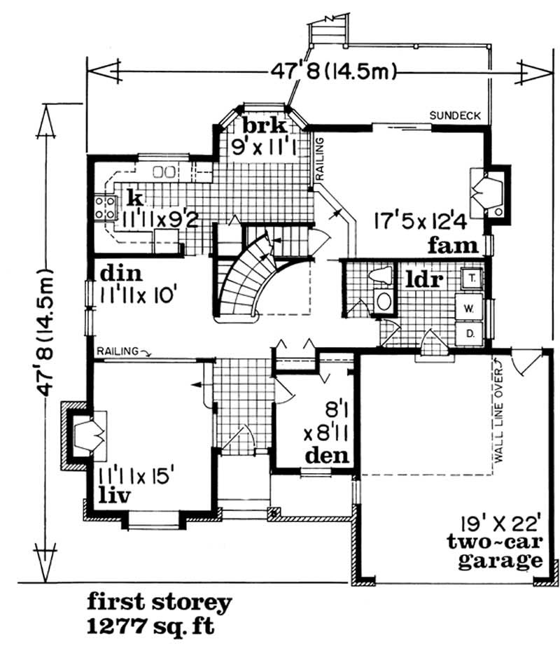 Floor Plan First Story of Contemporary Plan #167-1108