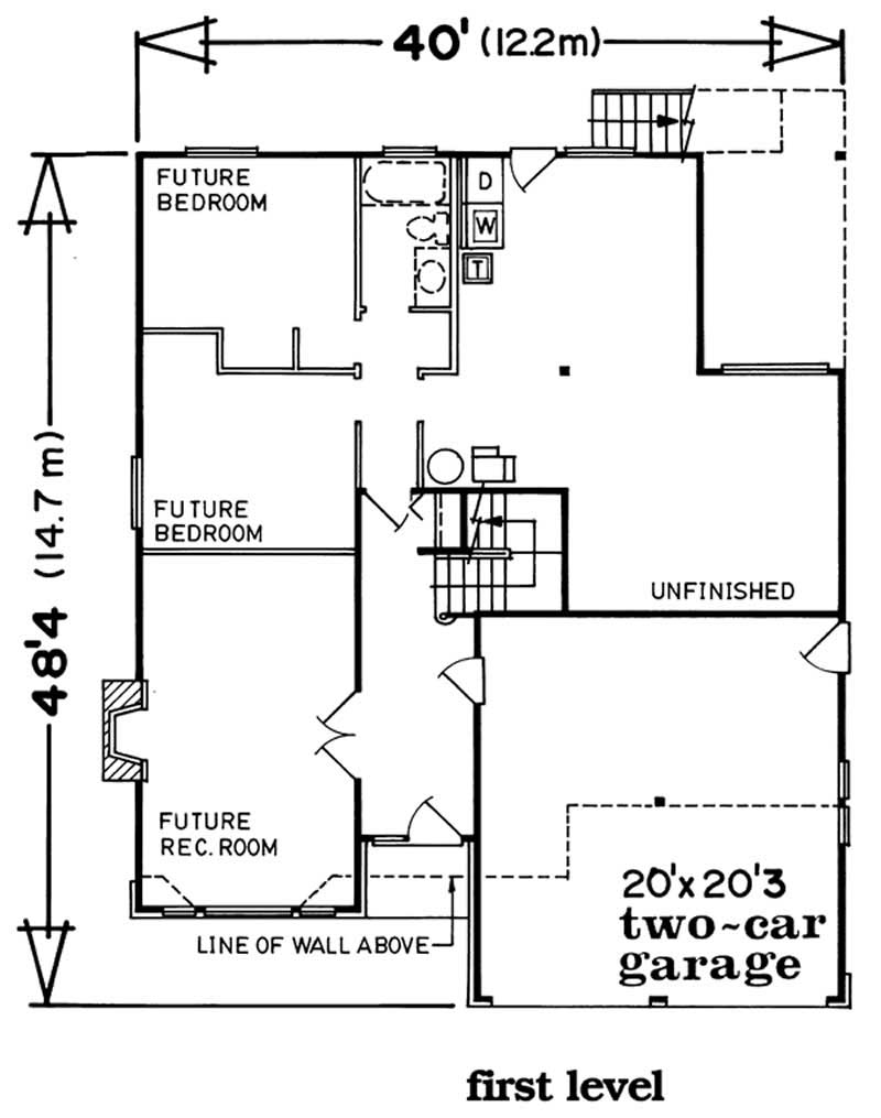 Floor Plan First Story of Contemporary Plan #167-1109