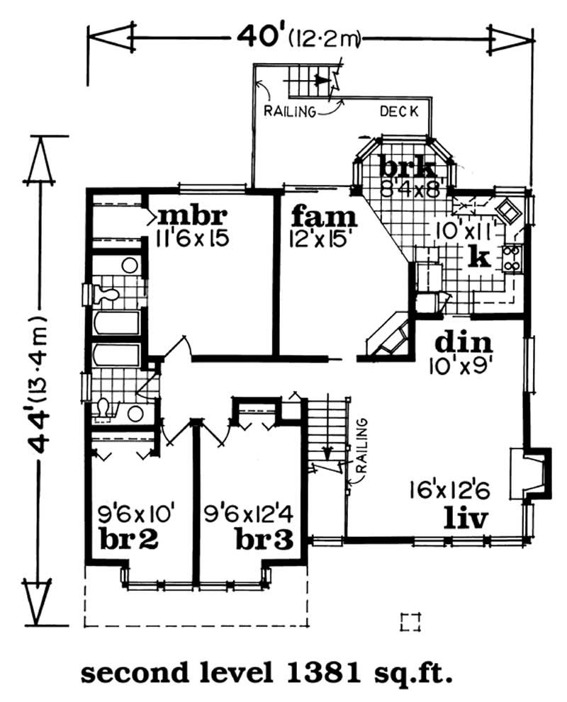 Floor Plan Second Story of Contemporary Plan #167-1110