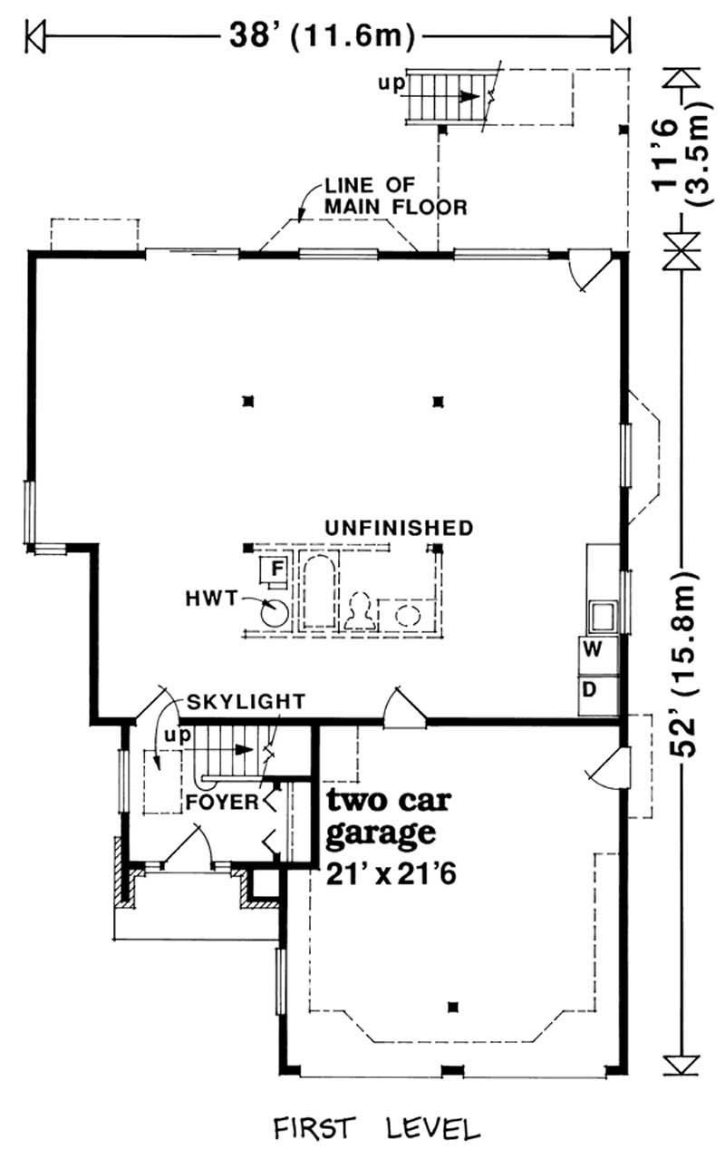 Floor Plan First Story of Small House Plans #167-1113