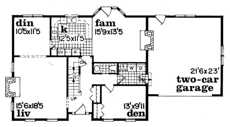 Floor Plan First Story of Traditional Plan #167-1116