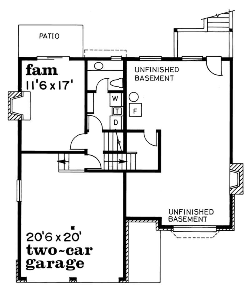 Floor Plan First Story of Contemporary Plan #167-1120