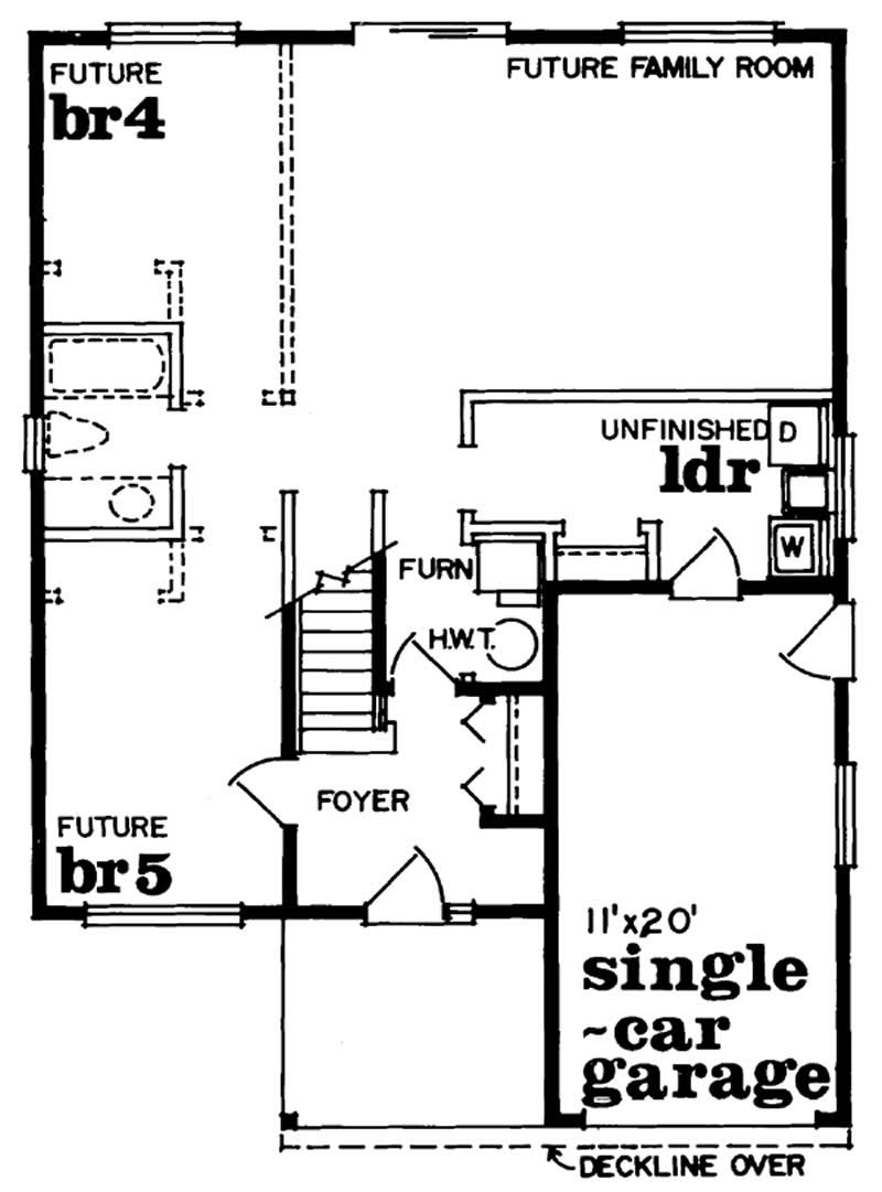 Floor Plan First Story of Country Plan #167-1132