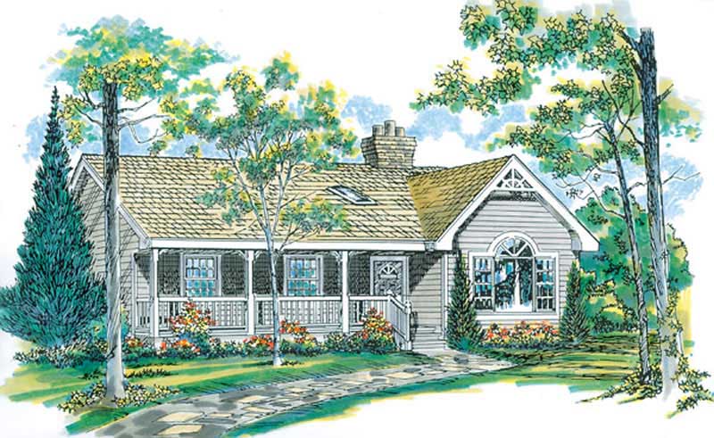 Home Plan Front Elevation of this 3-Bedroom,1475 Sq Ft Plan -167-1133