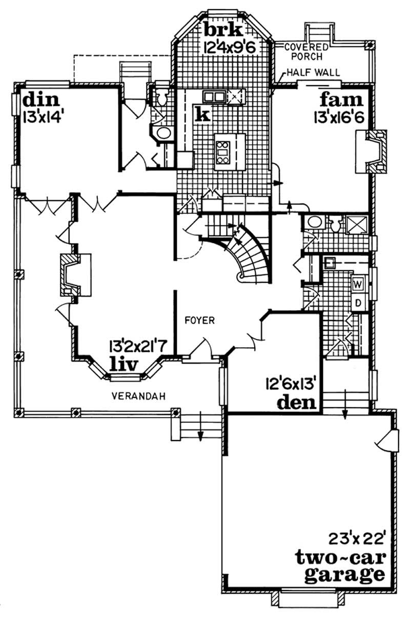 Floor Plan First Story of Contemporary Plan #167-1137