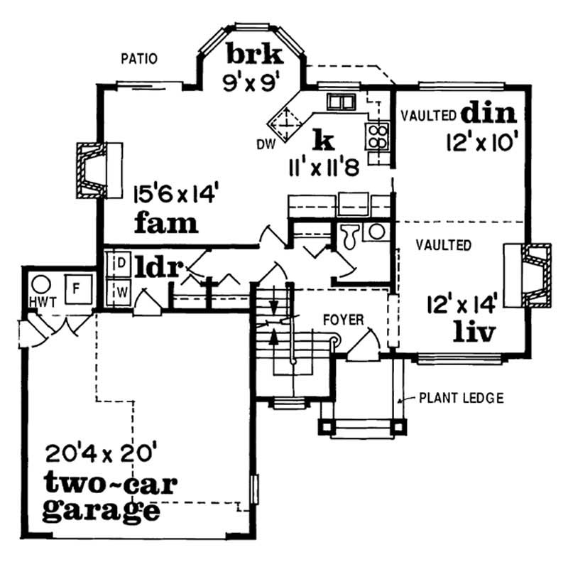 Floor Plan First Story of Contemporary Plan #167-1138