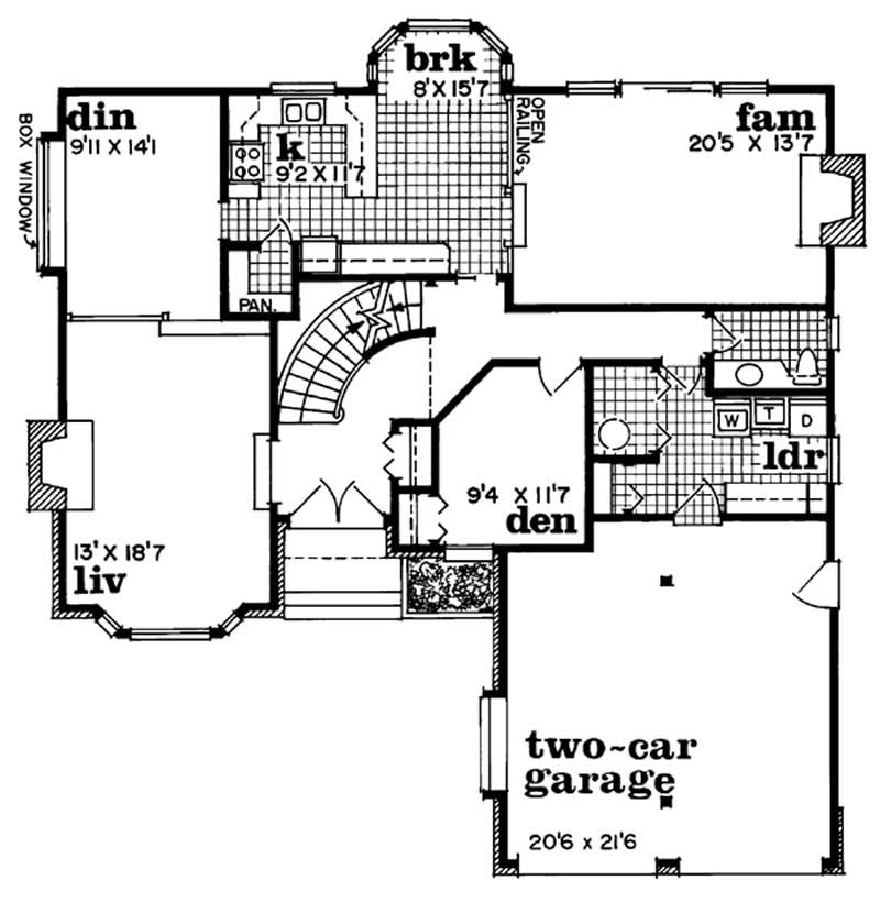 Floor Plan First Story of Contemporary Plan #167-1140