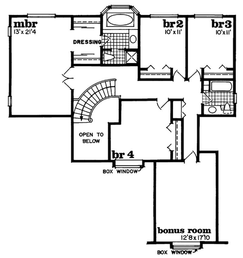 Floor Plan Second Story of Contemporary Plan #167-1140