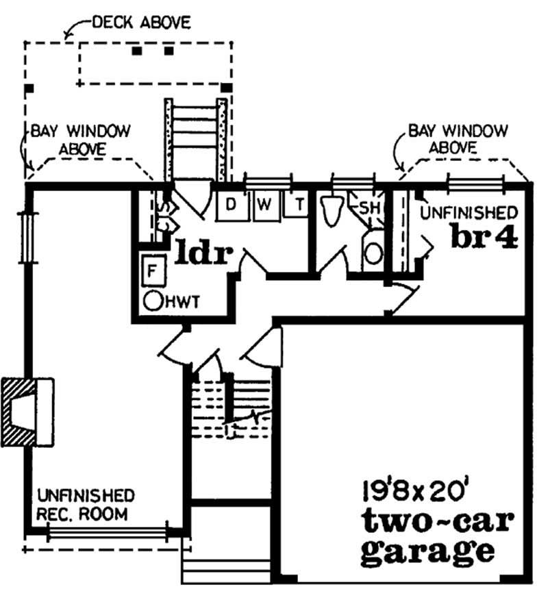Floor Plan First Story of Small House Plans #167-1142