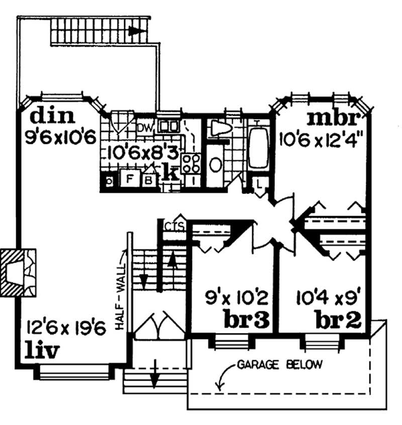 Floor Plan Second Story of Small House Plans #167-1142