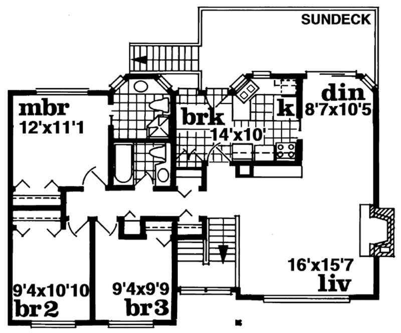 Floor Plan Second Story of Small House Plans #167-1143