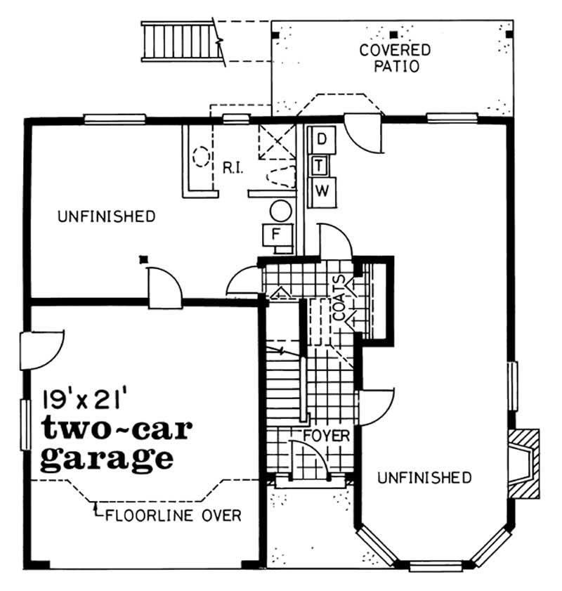 Floor Plan First Story of Small House Plans #167-1145