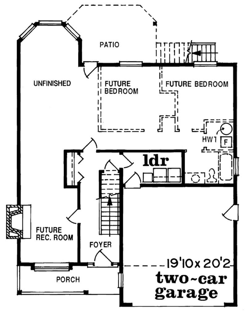 Floor Plan First Story of Country Plan #167-1158