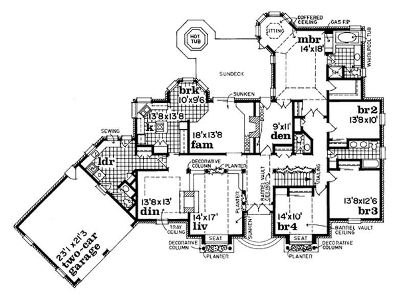 Floor Plan First Story of Contemporary Plan #167-1159