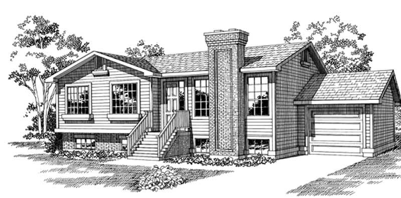 Front View of this 3-Bedroom, 1040 Sq Ft Plan - 167-1161