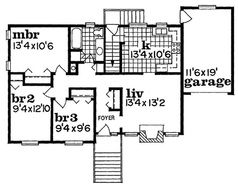Floor Plan Second Story of Small House Plans #167-1161